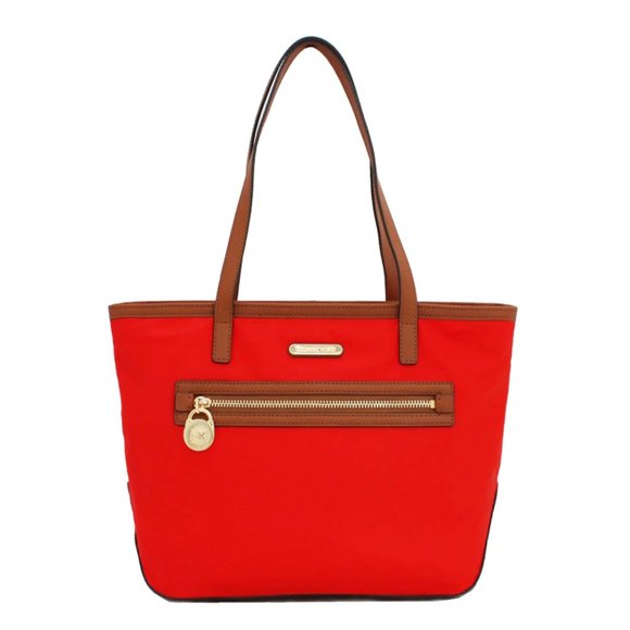 Michael Kors Handbags - Michael Kors Kempton Nylon Medium Tote Bag Mandarin Purse Gold Hardware Work